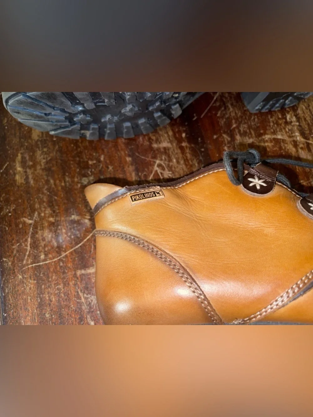 Like New Pikolinos Cognac Leather Lace-Up Ankle Boots - Size 39/8.5